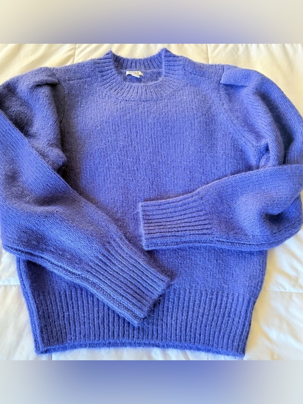Pistola Purple Alpaca Wool Blend Crewneck Sweater Medium